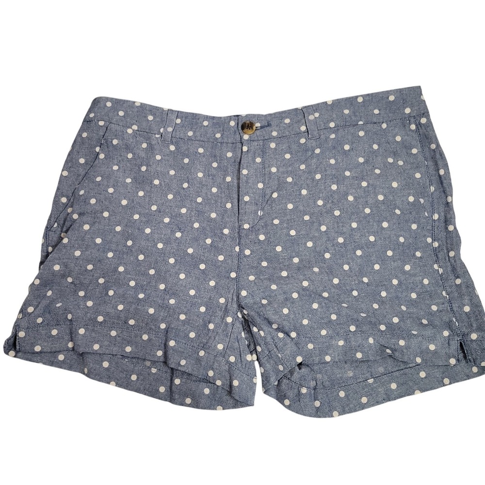 Old Navy Polka Dot Everyday Shorts Mid-Rise Casual Blue 10 beachy comfort casual